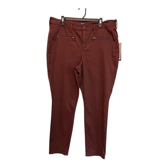 NYDJ Lift Tuck Pants Women’s Size 18 Sculpting Slimming Tech Burgundy - Picture 1 of 7